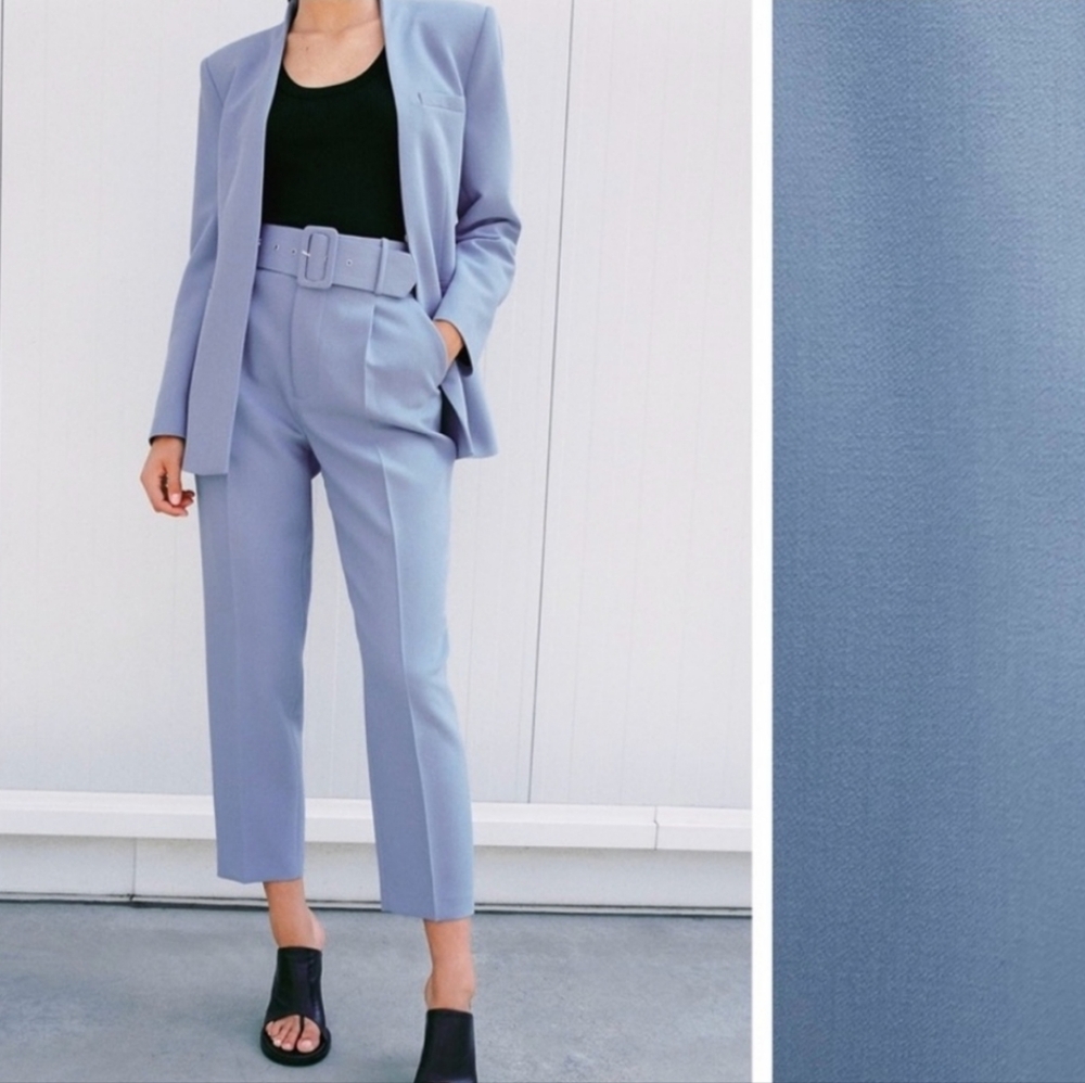 Zara Blue Belted Pants